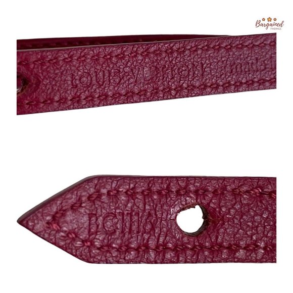 Authentic Louis Vuitton Burgundy Leather Gold Keyhole Bracelet 17 - Picture 12 of 13